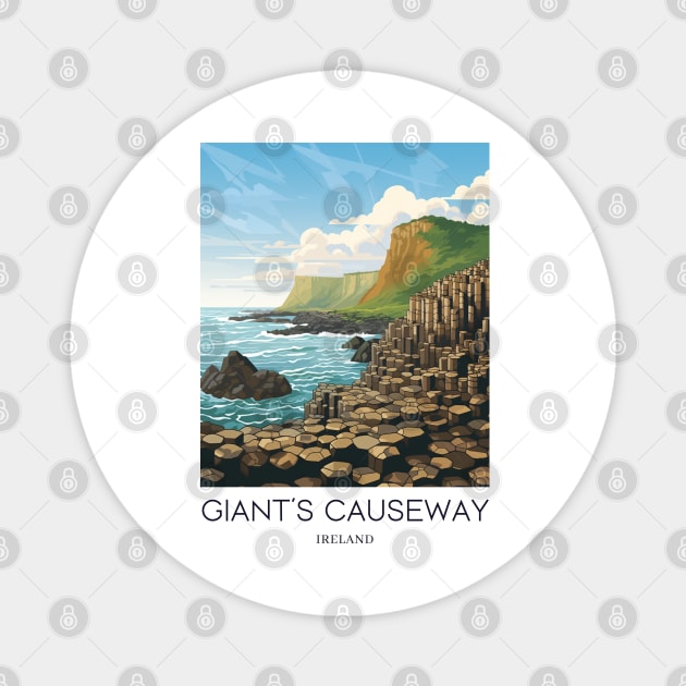 A Pop Art Travel Print of the Giant´s Causeway - Ireland Magnet by Studio Red Koala